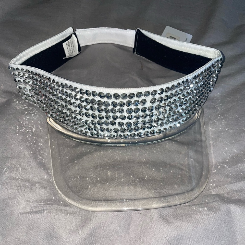Woman blinged out visor